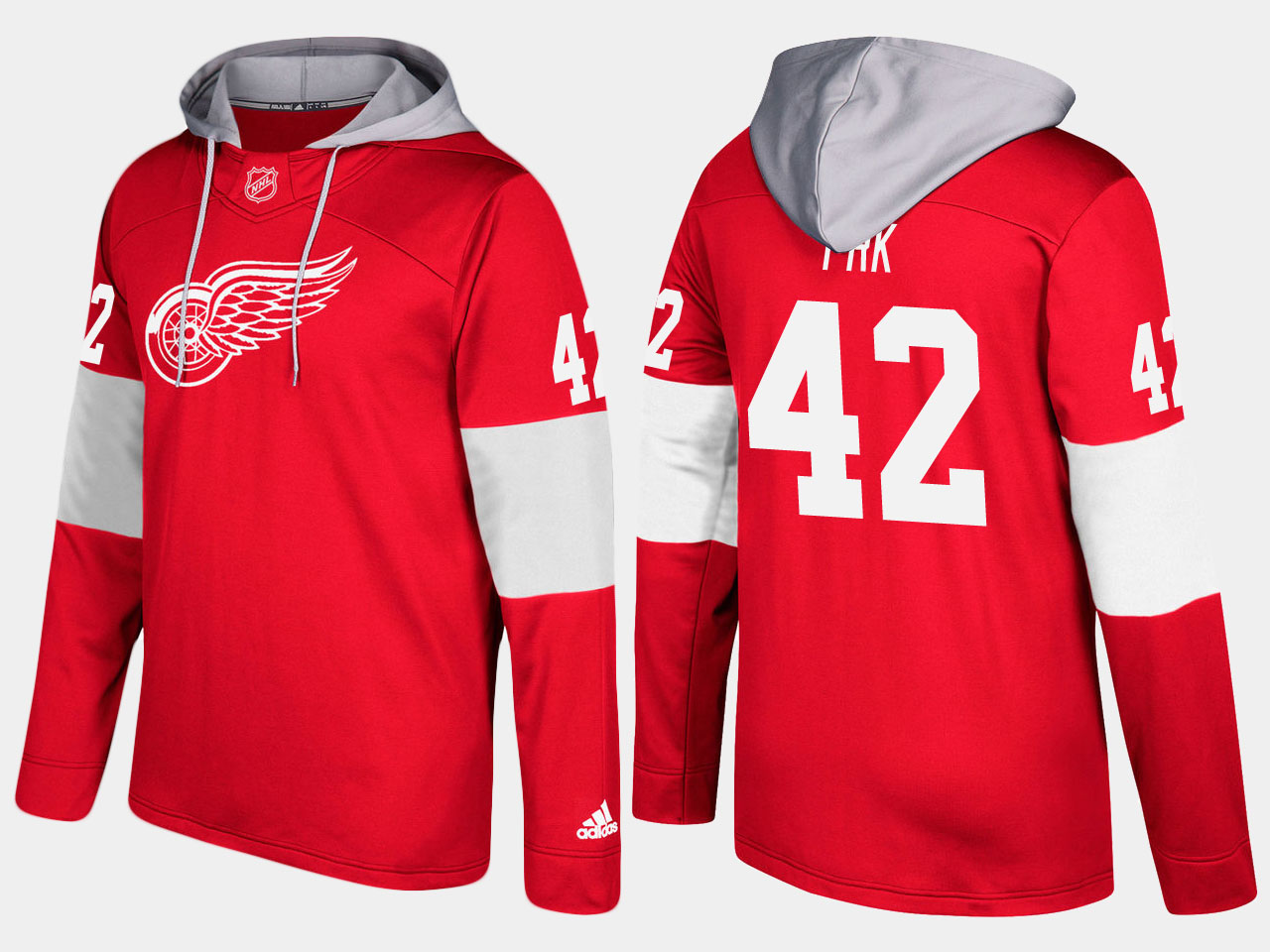 NHL Men Detroit red wings 42 martin frk red hoodie